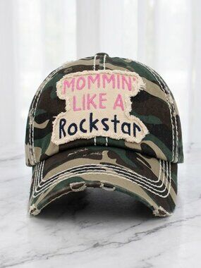 Camo Mommin Like a Rockstar Baseball Cap
